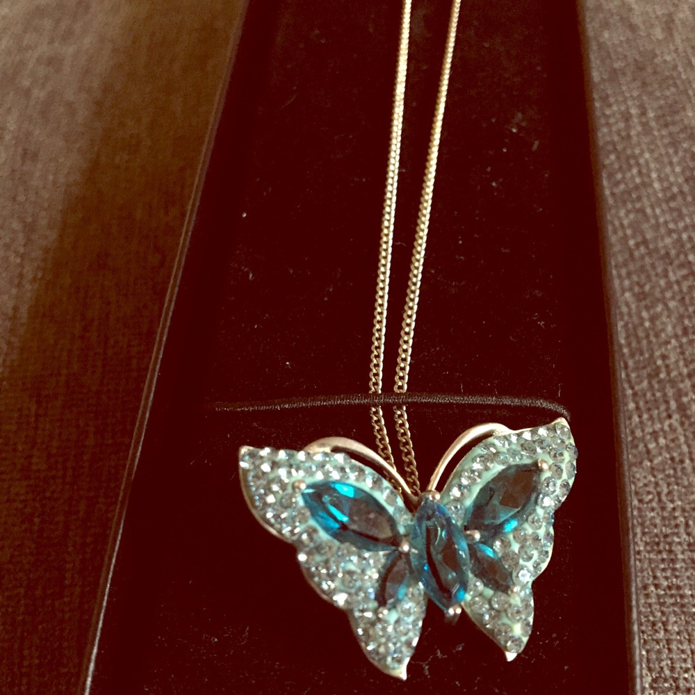 Sterling Silver Luminesse Butterfly Pendant 18"